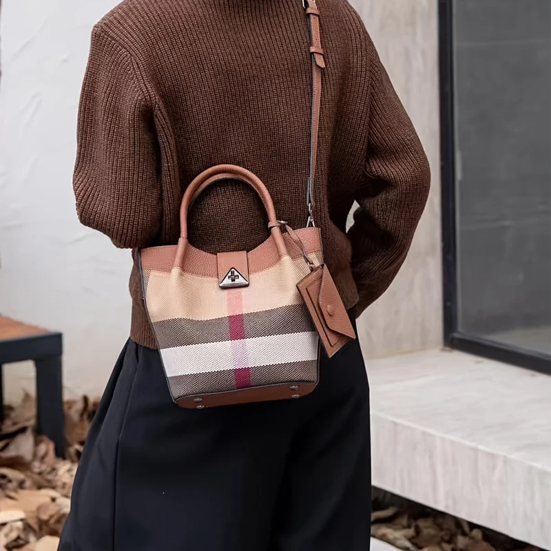 حقيبة حمل للنساء من الجلد الطبيعي حقائب كتف من الق...