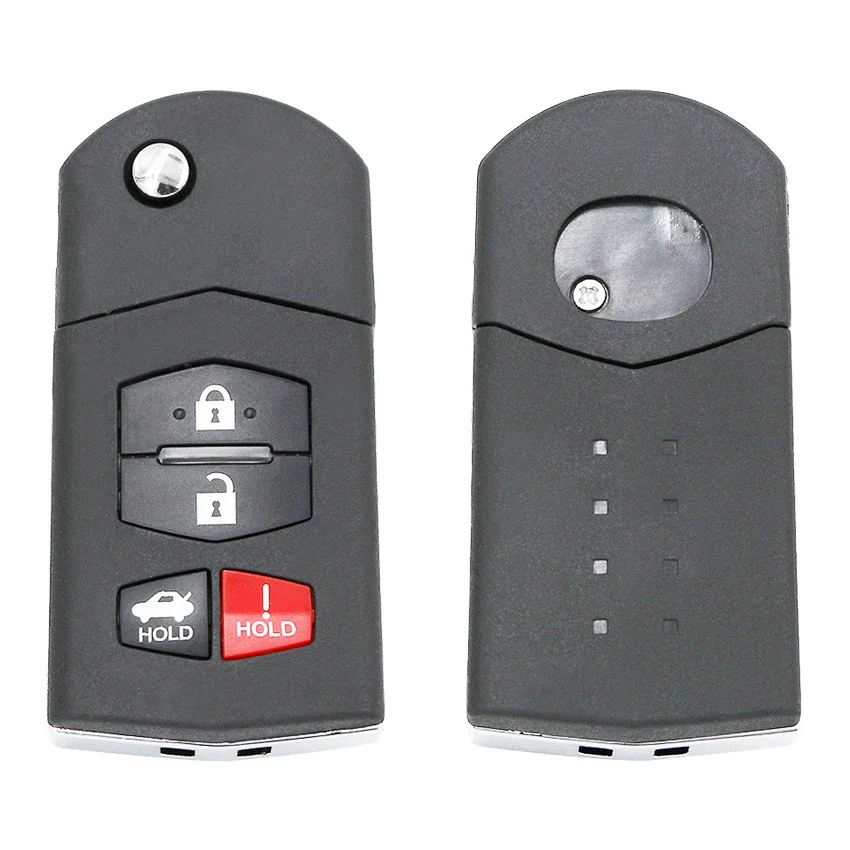 Key Case Car Remote Key Car Key Car Key Shell Key Shell 3/4 Buttons Flip Remote Key Fob Shell Case Fob 4 Button for Mazda 3 5 6 RX-8 CX-7 CX-9 RX-8 With Uncut HU133 blade