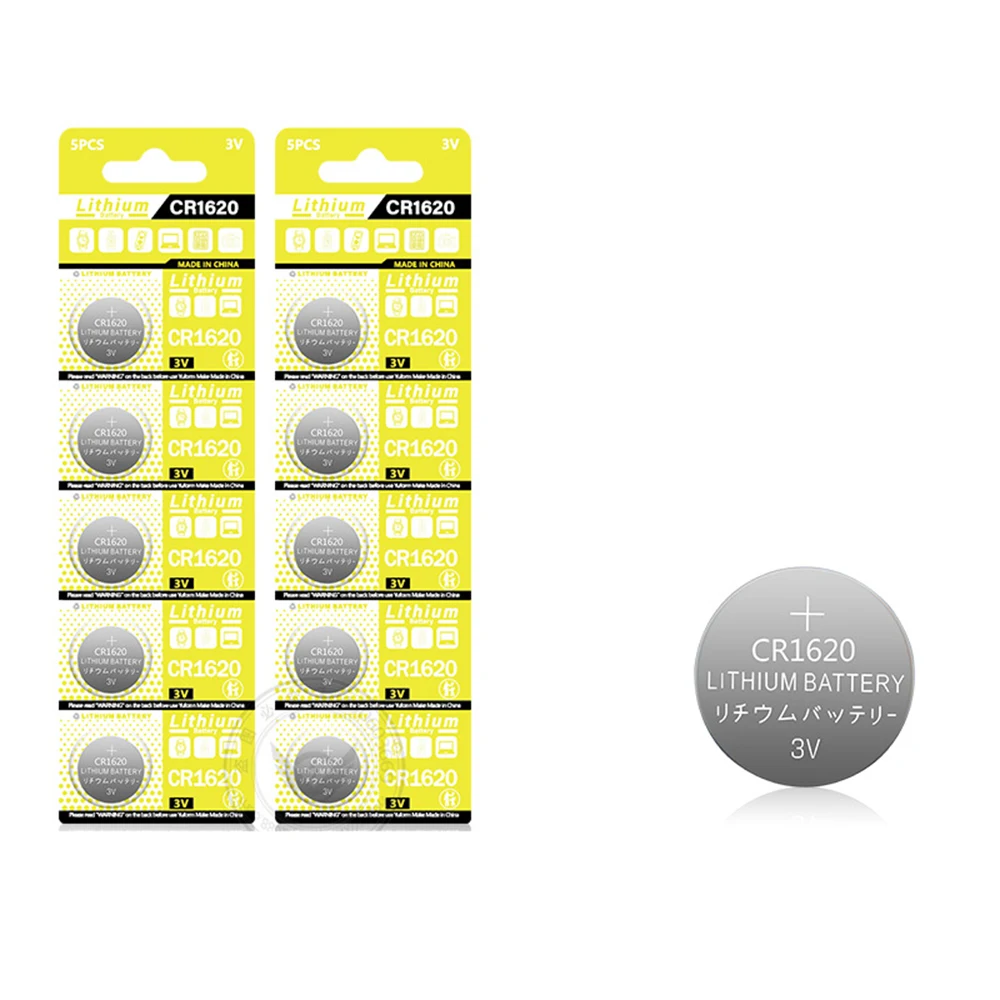 

CR1620 Battery CR 1620 3V Button Battery For Watch Car Remote Control Calculator Scales Shavers DL1620 BR1620 Lithium Coin Cells