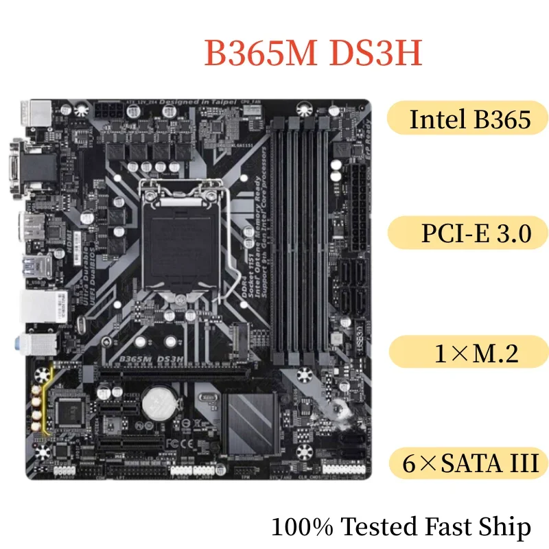 

Материнская плата для GIGABYTE B365M DS3H 64 Гб LGA1151 DDR4 Micro ATX материнская плата 100% протестирована Быстрая доставка