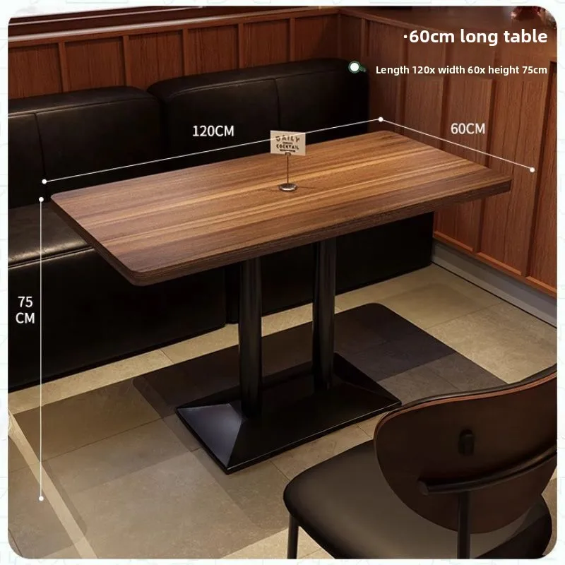 American Style Bar Table and Chair Set Solid Wood Dining Table Whiskey Bistro Furniture Retro Commercial Restaurant Furniture