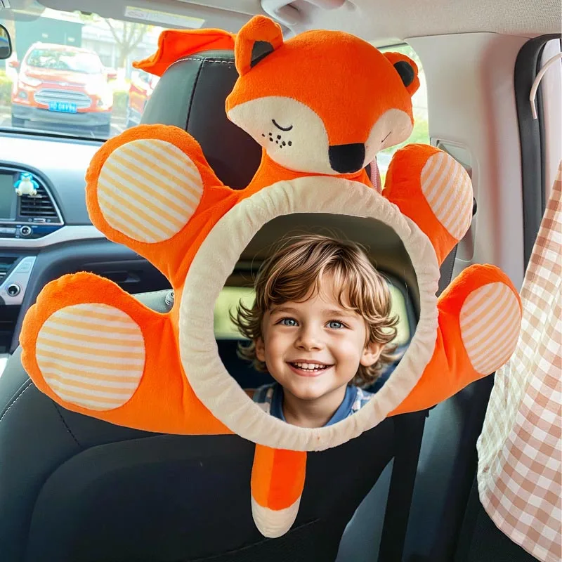 cartoon fox giraffe children's rearview mirror baby car observation mirror interior decoration pendant