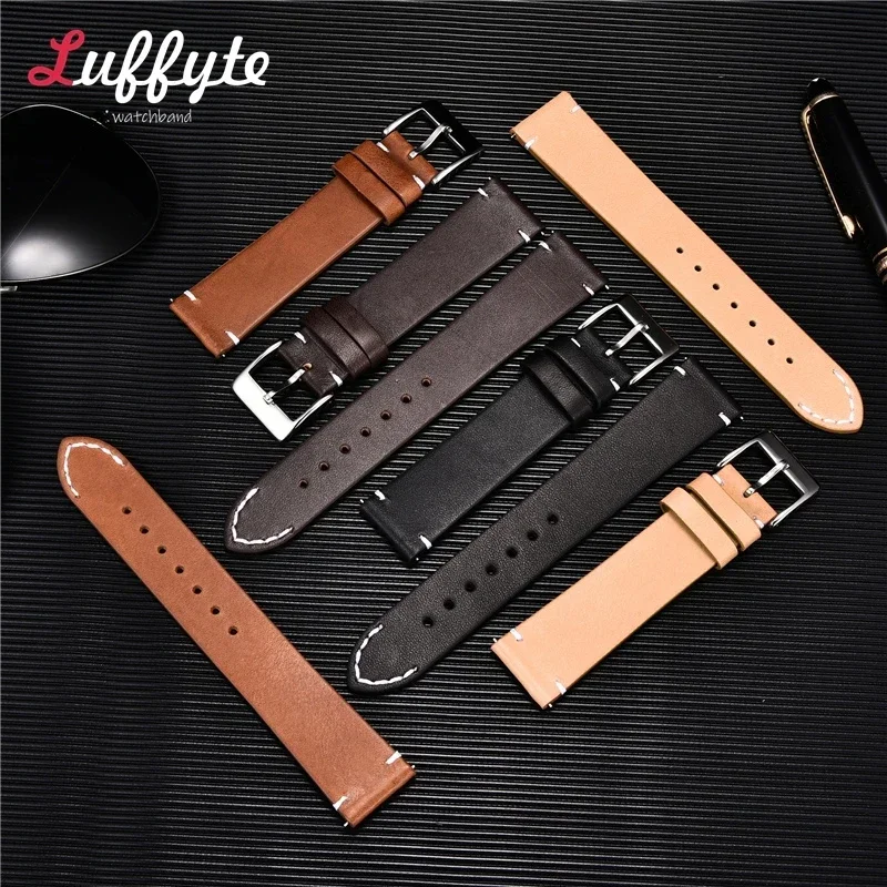 Vintage Leather Quick Release Watch Strap - Premium Cowhide Bracelet Accessory