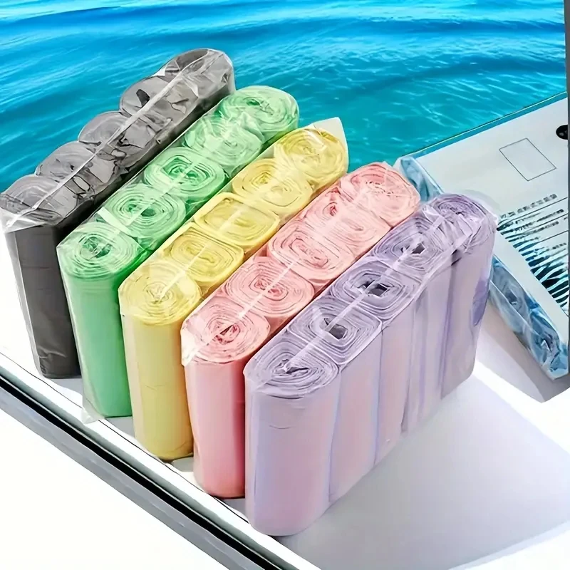 Trash Bags 5 Packs 75pcs 4 Gallon Small Polyethylene Disposable Thin Garbage Bags Bathroom Kitchen Cleaning
