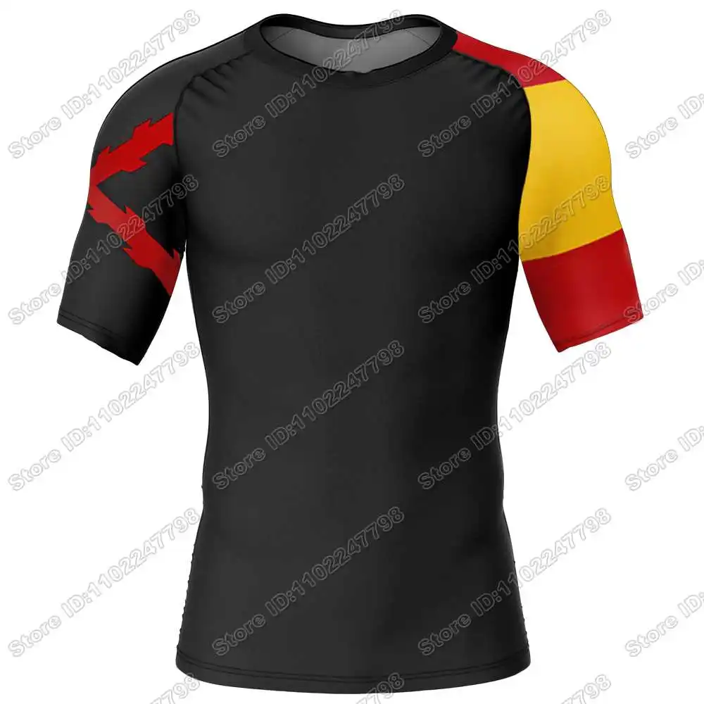 Spanish Empire Rash Guard Jiu Jitsu BJJ MMA T-shirt Spain Tercios Compression Shirt Short Sleeve Surfing Jersey Beach Divin