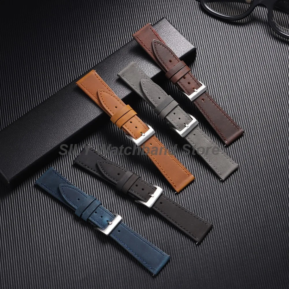 18mm 19mm 20mm 21mm 22mm 24mm Vintage Retro Kalbsleder Uhrenarmband Schnellverschluss-Armbänder Universelle Herren- und Damenarmbänder Gürtel – Detail 15