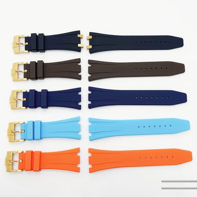 Blue Rubber Silicone Watch Band - Premium Strap Bracelet Accessories, No Logo