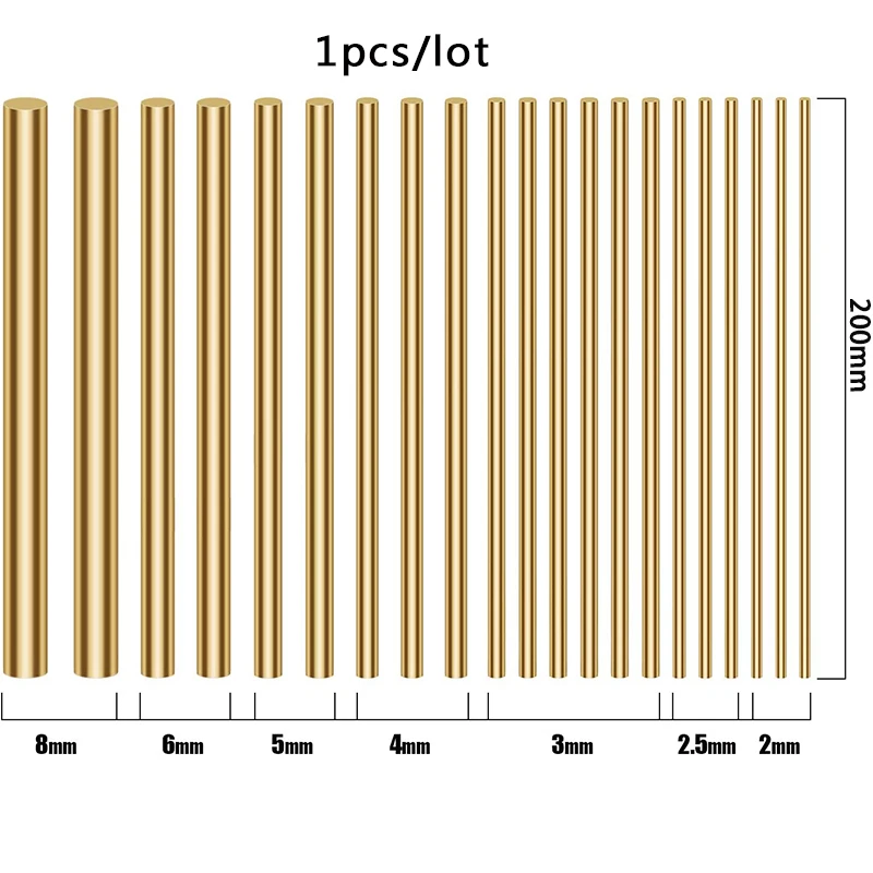 8" (3,4,5,6,8MM) Brass rod Knife handle rivets screws Mosaic tools hand