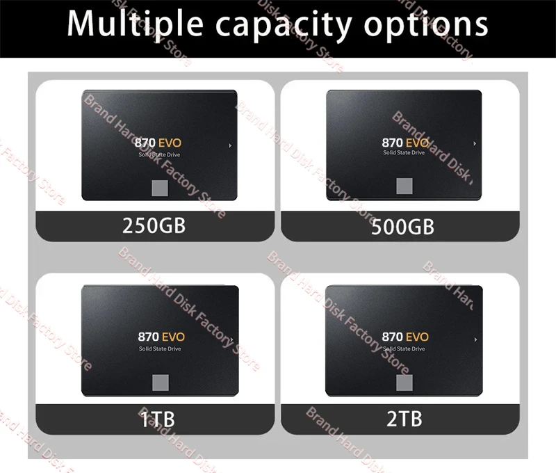 2024 내장 솔리드 스테이트 드라이브 하드 디스크, 노트북 데스크탑 PC PS4 PS5 용 SSD 870 EVO 8TB 4TB 2TB 1TB SATA 3.0 MLC 2.5 인치, 신제품
