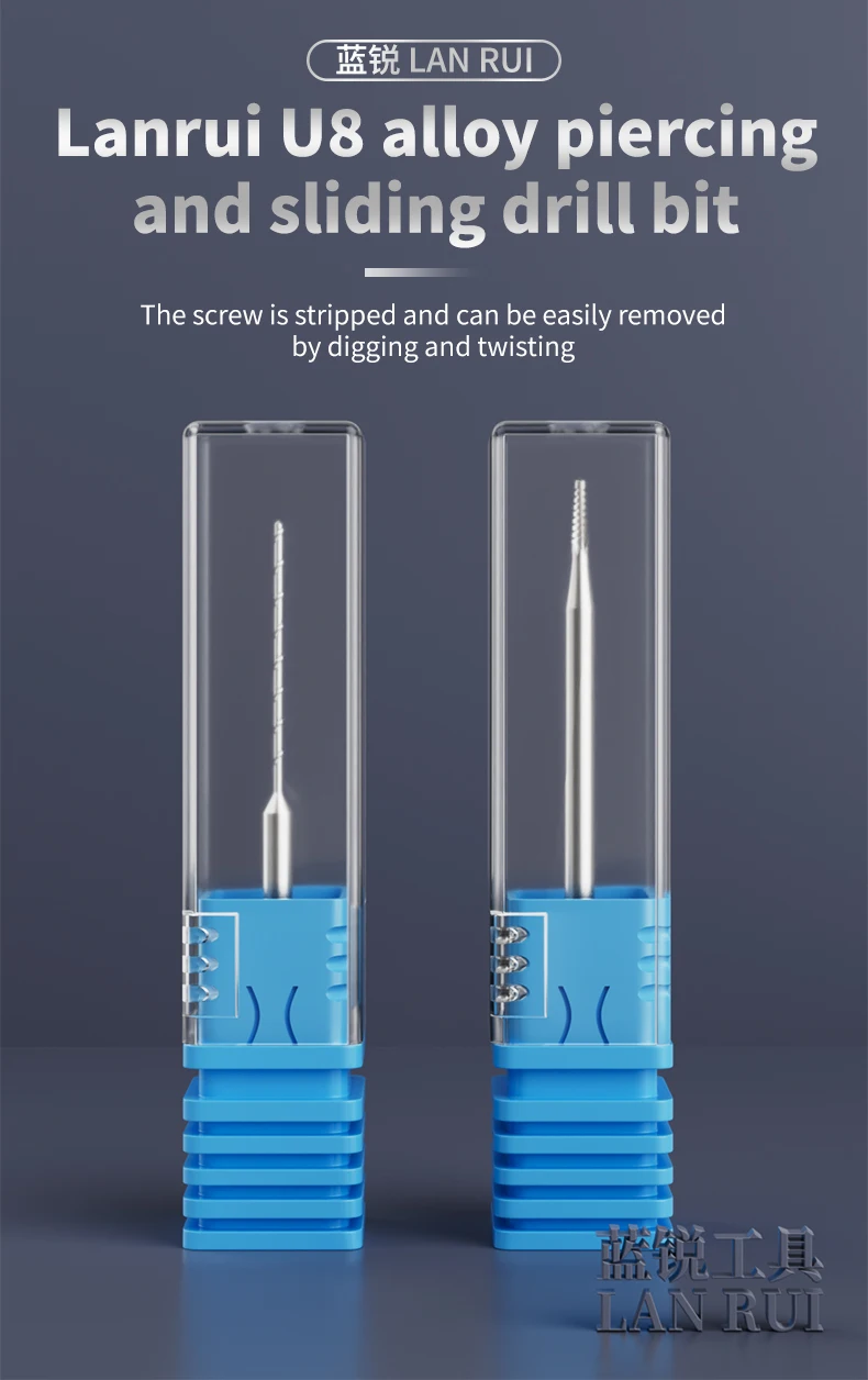 LANRUI U8 Alloy Drill Bit Phones Stripped Screw Remover for Damaged/Smooth Screw