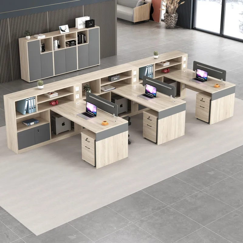 Computer desk, simple modern office furniture, screen booth 2 four people, office desk and chair combination