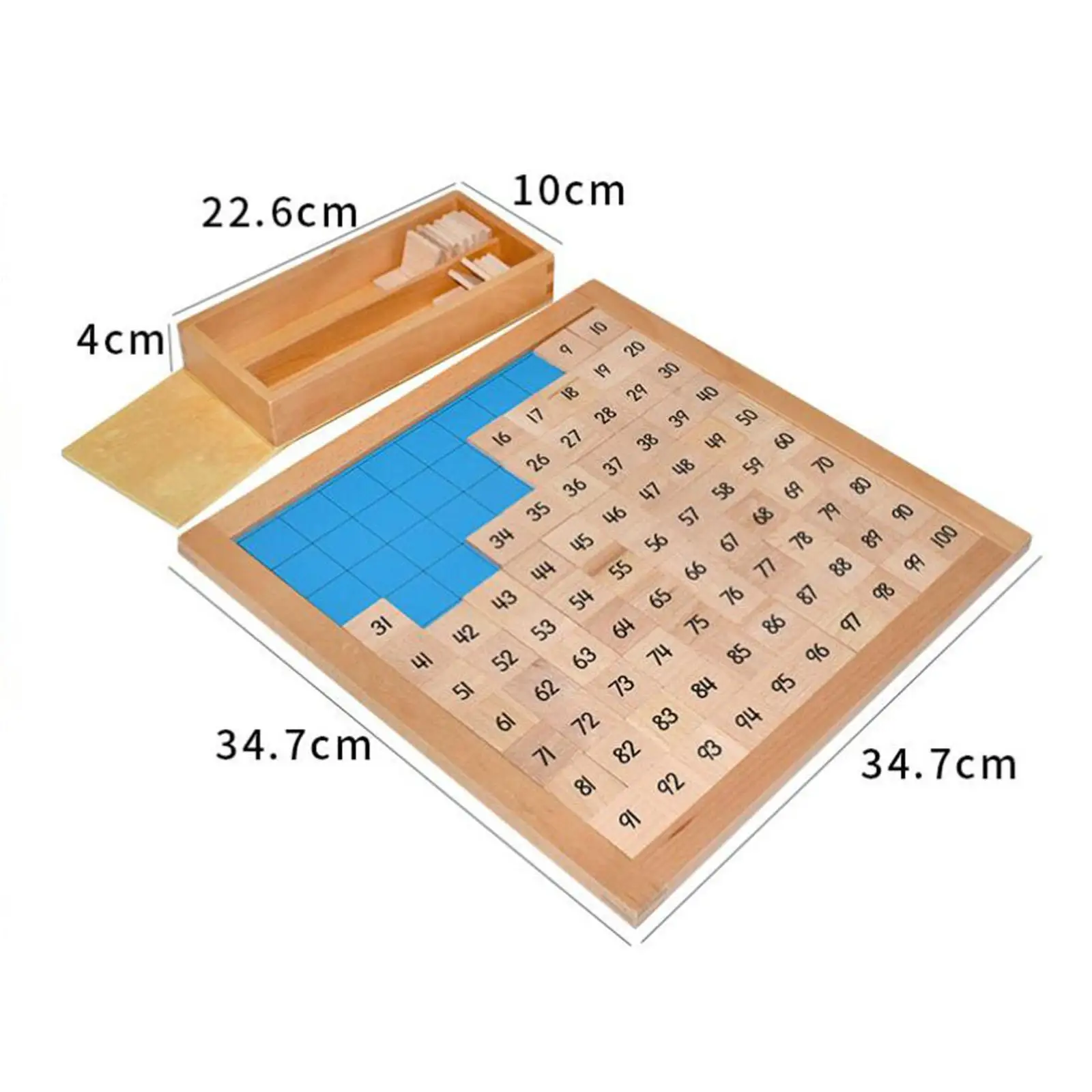 Wooden Math Board Holiday Gift 1-100 Consecutive Numbers Math Manipulatives Counting Hundred Board Toy for Girls Children Kids