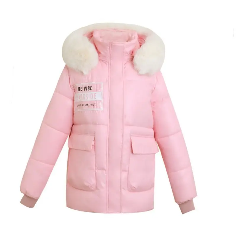 2023 New Women Cotton Coat Winter Jacket Female Slim-Fit Short Outwear Big Fur Collar Detachable Parkas Warm hooded Outcoat