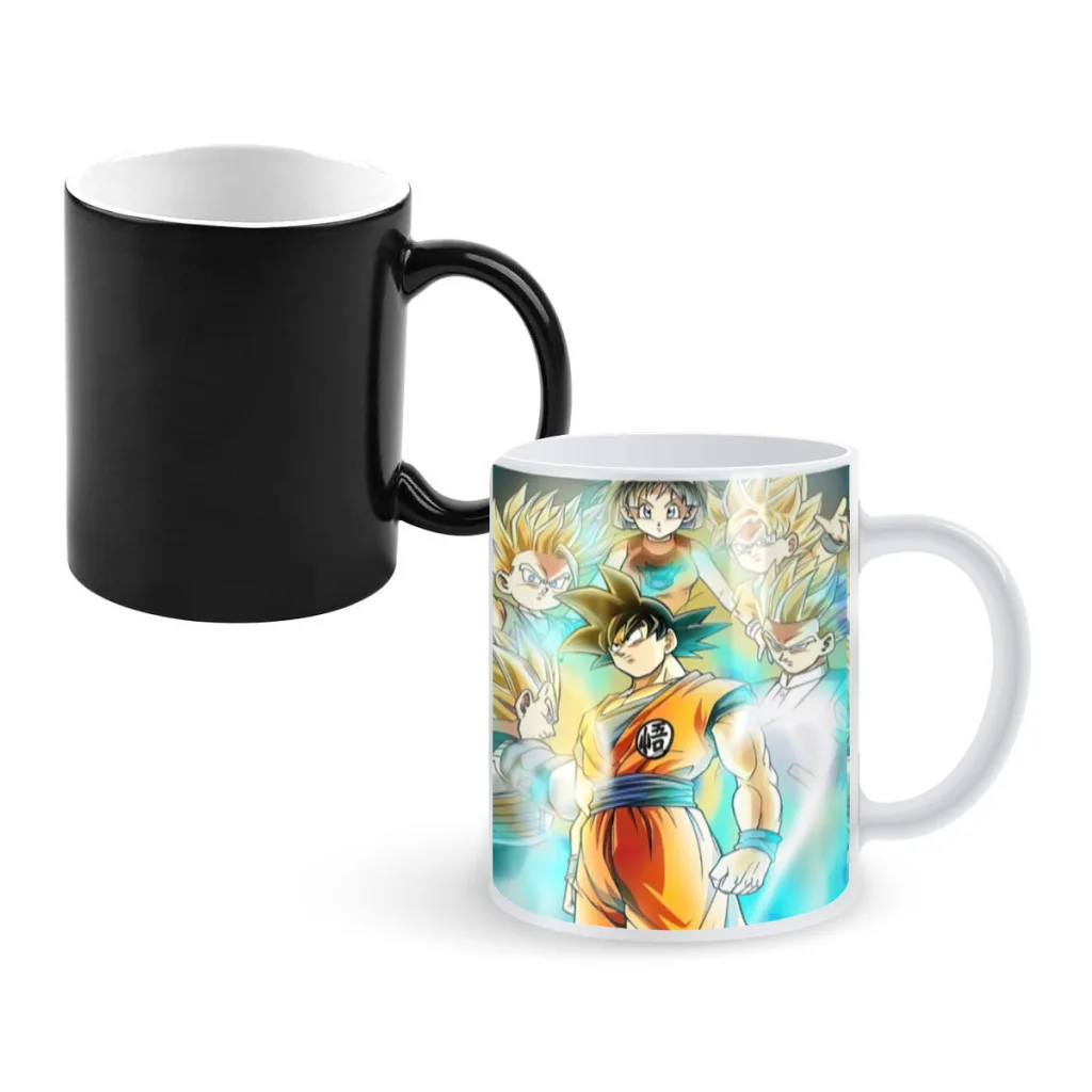 

Animation Peripheral D-ragon B-all Burning Blood Ceramic Coffee Mugs Color Change Tea Cup Milk Cups Interesting Gifts