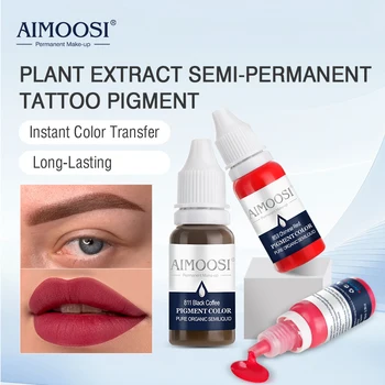 AIMOOSI Semi Permanent Makeup Pigment for Eyebrow Professional Vegan Microblading Inks Beauty Health Henna Lips Tattoo Supplies