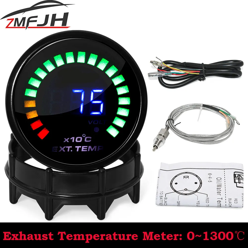 2" 52MM Digital LED EGT Exhaust Gas Temp Gauge 12V Auto Car Digital Display EGT EXT Gauge Car Meter With Sensor car gauge exhaust temperature sensor