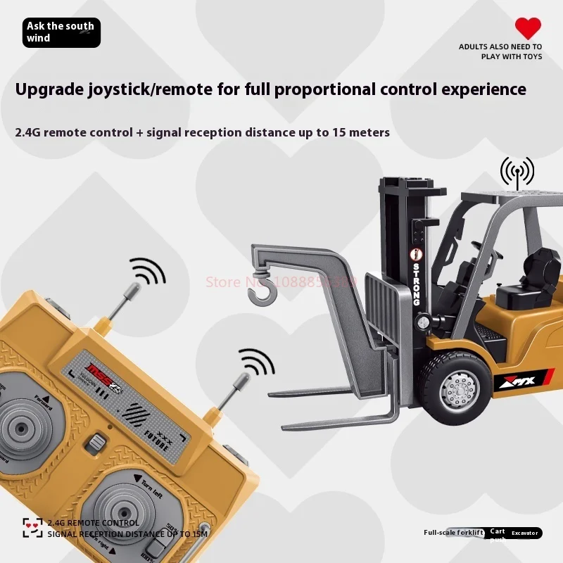 New Full-Scale Mini Excavator Tipper Truck 1:64 Remote Control Engineering Vehicle Mini Forklift Toy RC Trucks Birthday Gift