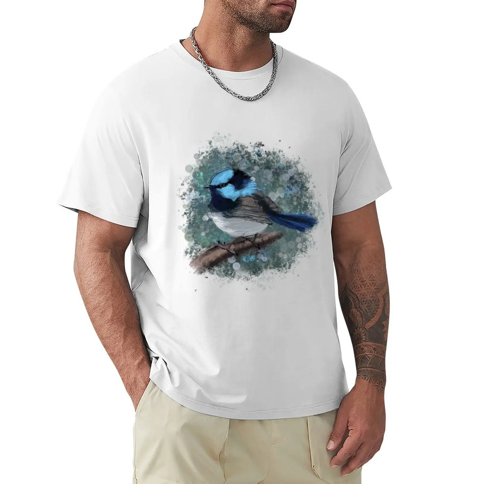 

Blue Wren T-Shirt for a boy heavyweights korean fashion summer clothes mens graphic t-shirts