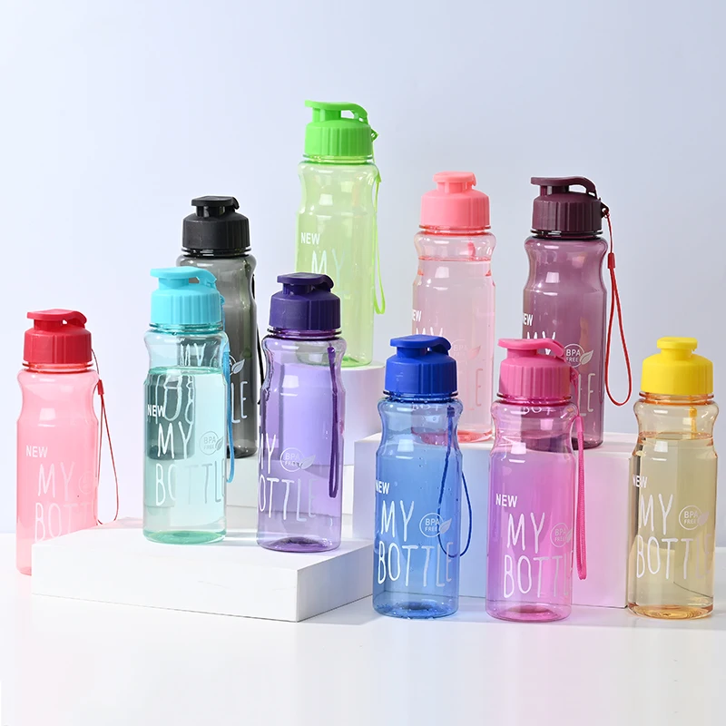 Sports Water Bottle Transparent Portable for Drinking Kitchen Tools 650ML for School Gym Travel Girl and Boy