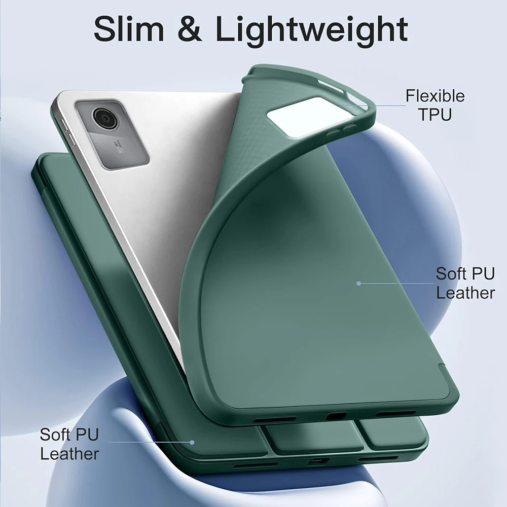 Sleek Ultra-Thin PU Leather Stand Case Cover with Auto Wake/Sleep