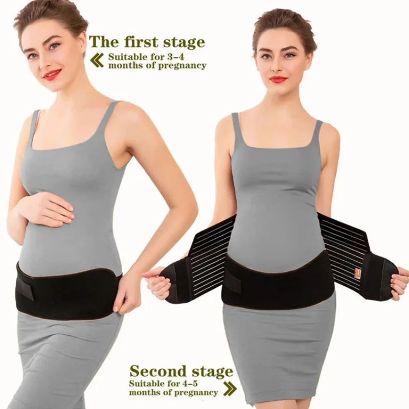 Abdominal Care Belt For Pregnant Women Double Support Back Abdomen Brace Shoulder Strap Lumbar Adjustable Black M-XXL NewSpecial pregnancy belly support belt back support belt