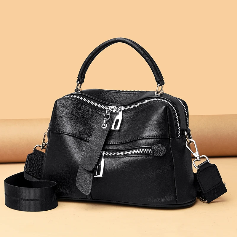 High Quality Cowhide Shoulder for Women messengers Ladies Soft Genuine Leather Handbag Purse Female Casual Crossbody_voghion.com