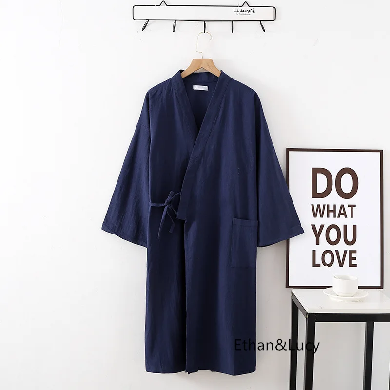 Cotton Bathrobe Multi Colors Long Sleeved Bathrobe With Pocket For Men And Women