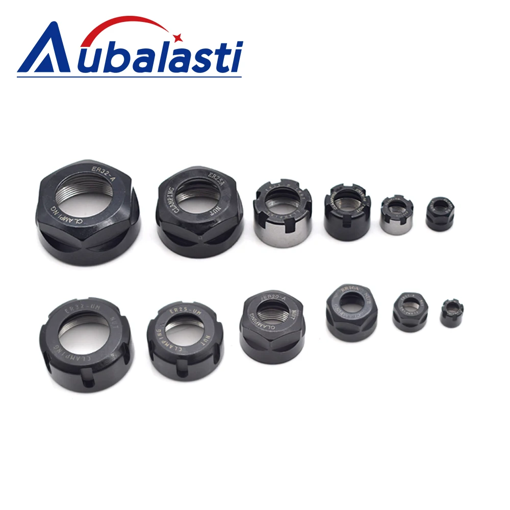 Aubalasti CNC ER Collet Chuck Nut ER11A ER16A ER20A ER16M ER20M ER25UM ER32UM ER40UM for CNC Router Engraving Machine