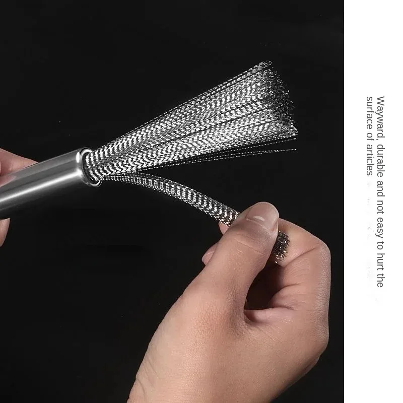 Kitchen Stainless Steel Cleaning Brush Long Handle Utensil Scrubber Anti-Rust Stainless Steel Kitchen Special Brush Pot Tool kitchen pot brush kitchen cleaning brush kitchen cleaning tool