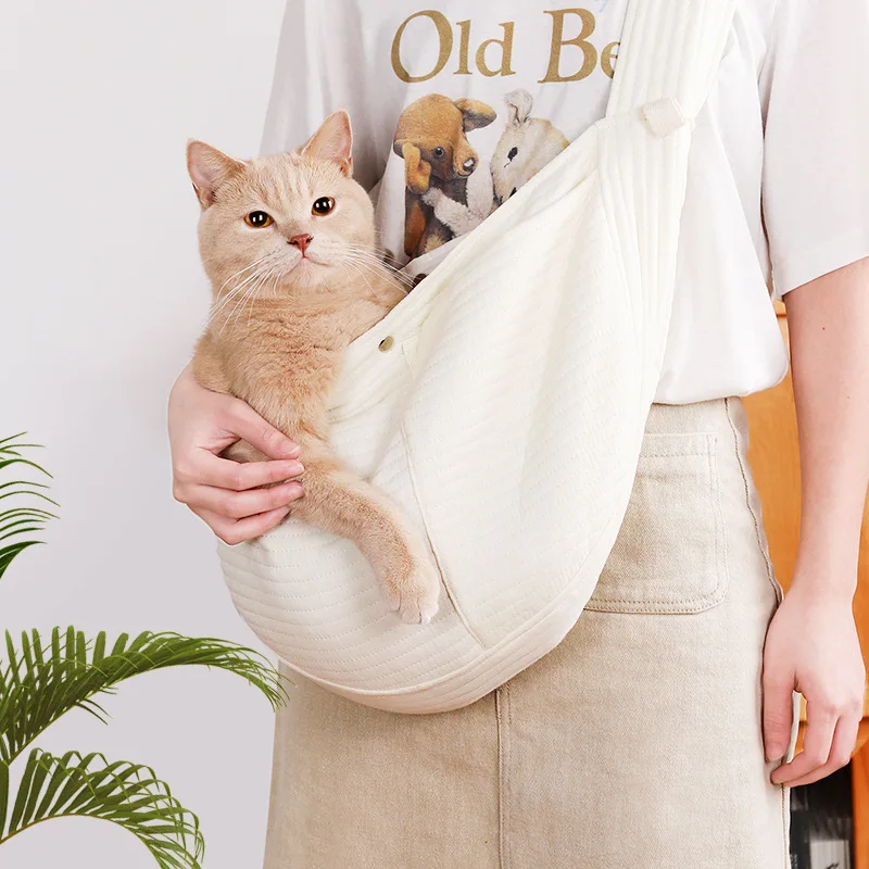 Title 8, Handmade Canvas Single Shoulder Cat Bag, Pet Ca...