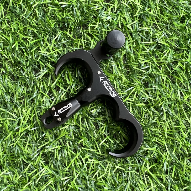Archery 3 Finger Rotated 360&deg; Finger Release Compound Aid with Adjustable Thumb Archery Bow Shooting Hunting Accessory