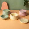Cat Ceramic Bowl 3 in 1Multifunctional Pet Food Water Snack Plates Bowls Small Dogs Meal Plate and Water Bowl Combination Set