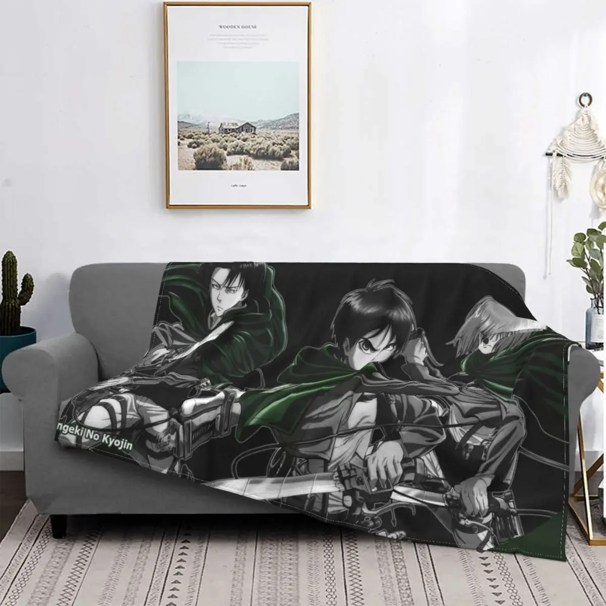 Attack On Titan Blanket Warm Fleece Soft Flannel Shingeki No Kyojin
