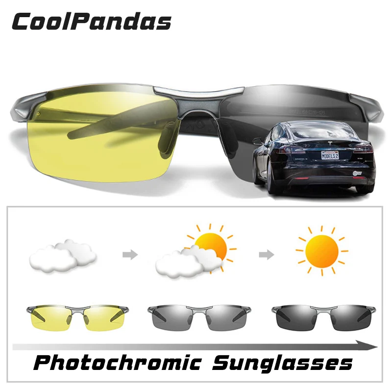 Top Aluminum Anti-glare Day Night Vision Driving Glasses Men - Main Image