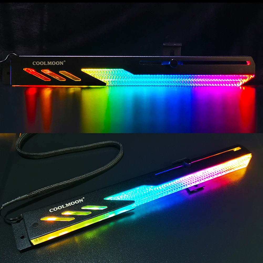 COOLMOON GT8 Horizontal GPU Support 5V ARGB Bracket Video Card Stand GPU Holder