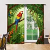 2pc, Window Curtains Parrot theme Versatile 100% Polyester,Without Electricity Birthday Party for Holiday Portraits and bedroom 6