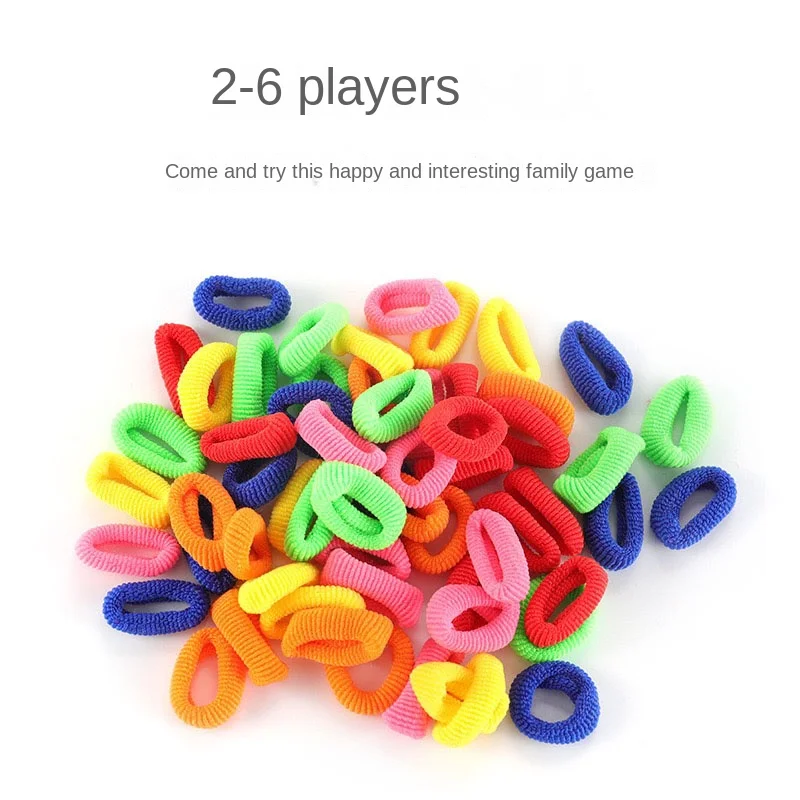 Kids Montessori Toy Early Educational Fingers Ring Game Elastic Bands Color Cognition Think Training Battle Table Game with Card 3