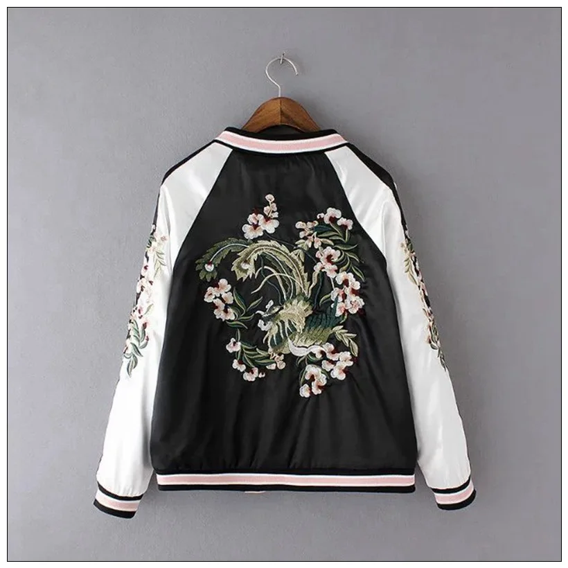 Yokosuka Bomber Jacket Casual Double-sided Flower Embroidery