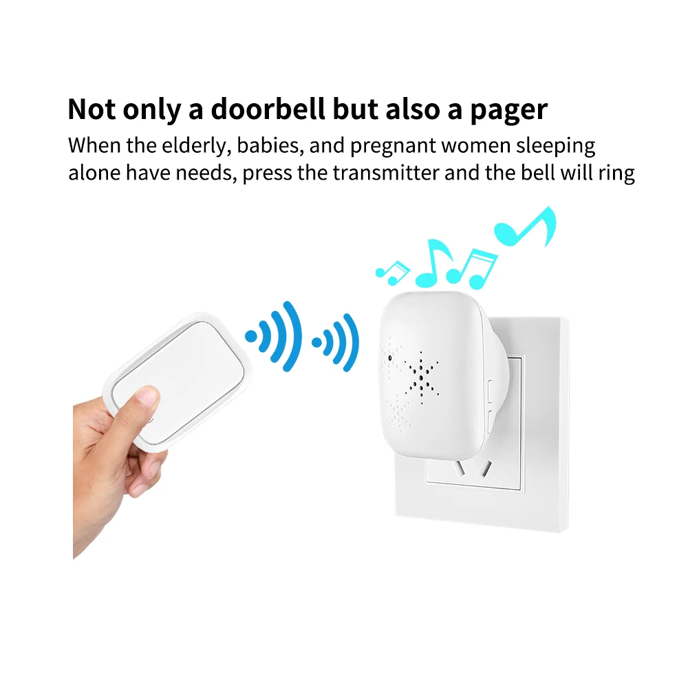 Home Outdoor Wireless Waterproof Doorbell No Battery Required Remote Control Ring Door Bell Self-powerd wireless doorbell