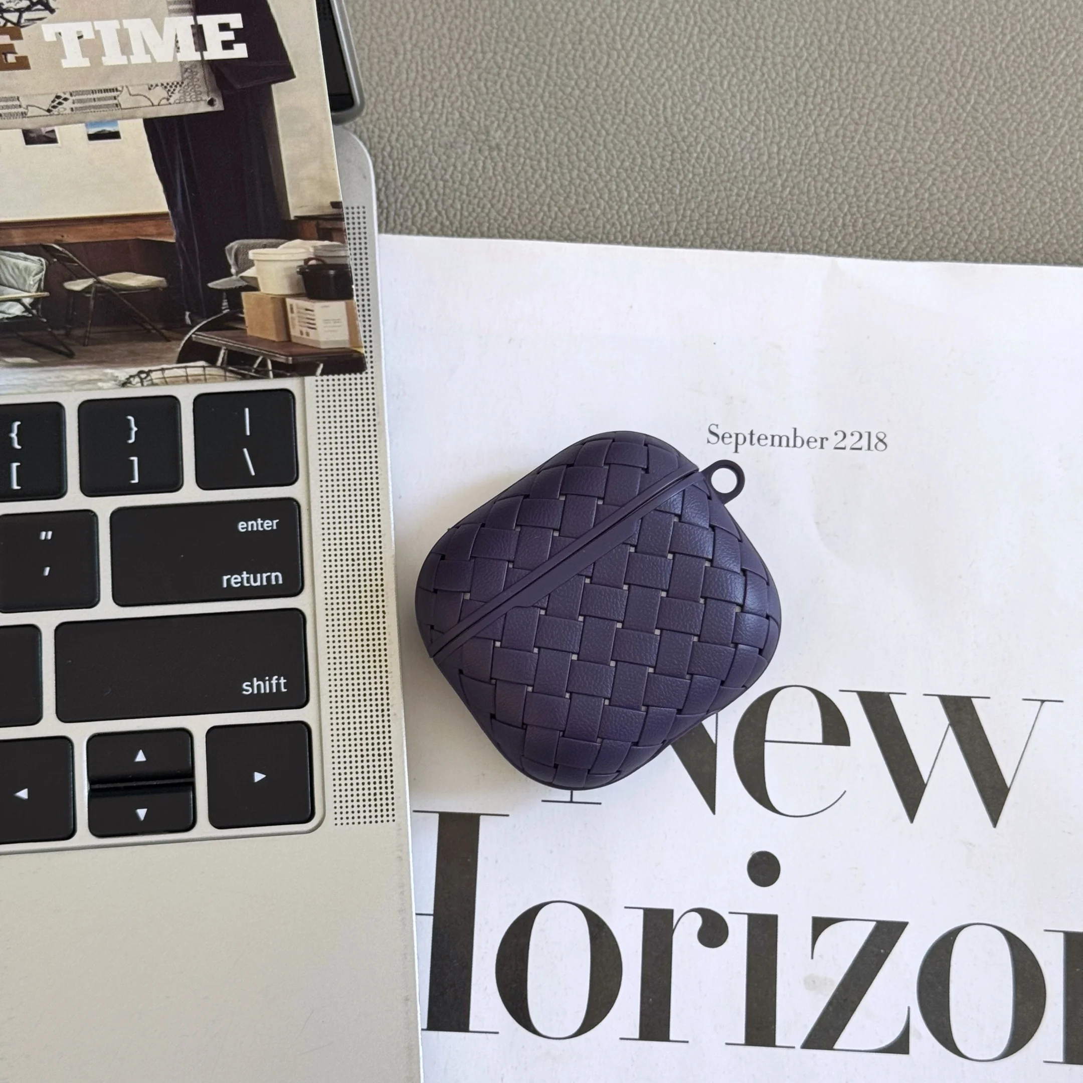 Woven Texture Soft TPU Shockproof Earphone Case Cover