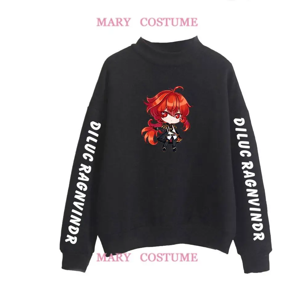 

Diluc hoodies Sweatshirt Women Long-sleeved Sweatshirt Trend Casual Street High Collar