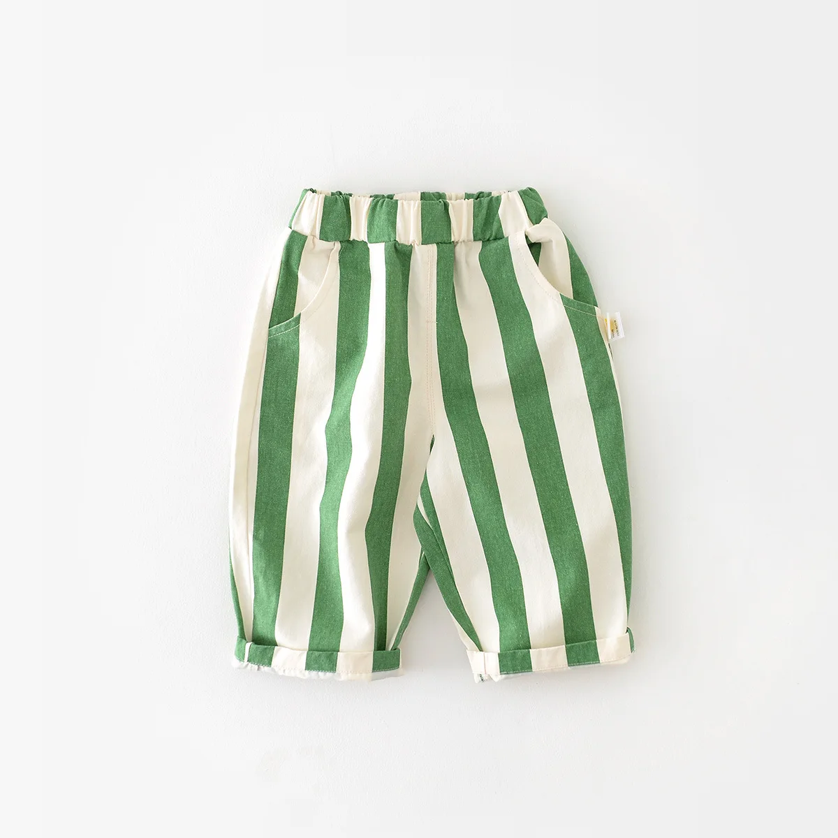2024 Spring Boy Girl Children Loose Strped Casual Pants Baby Pockets Fashion Pants Kid Outdoor Cotton Trousers Toddler Costume 6