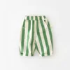 2024 Spring Boy Girl Children Loose Strped Casual Pants Baby Pockets Fashion Pants Kid Outdoor Cotton Trousers Toddler Costume 6