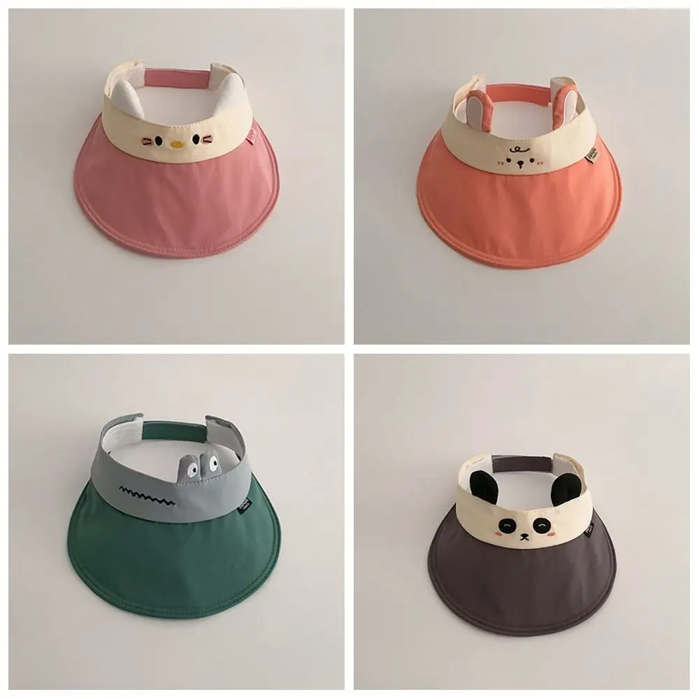 Soft Breathable Baby Sun Hat Korean Style Quick-dry Kids Empty Top Cap Animal Anti UV Children Sunshade Hat Travel