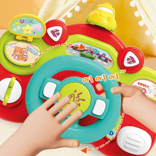 Baby Electric Driving Car Steering Wheel Simulate with Music Stroller Driving Early Educational Learning Multi-Function Toys Kid 4