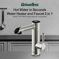 Briwellna salle de bains robinet électrique en acier inoxydable robinet d'eau chaude 220V Mini chauffe-eau robinet d'eau chaude instantanée mélangeur 2 en 1 2