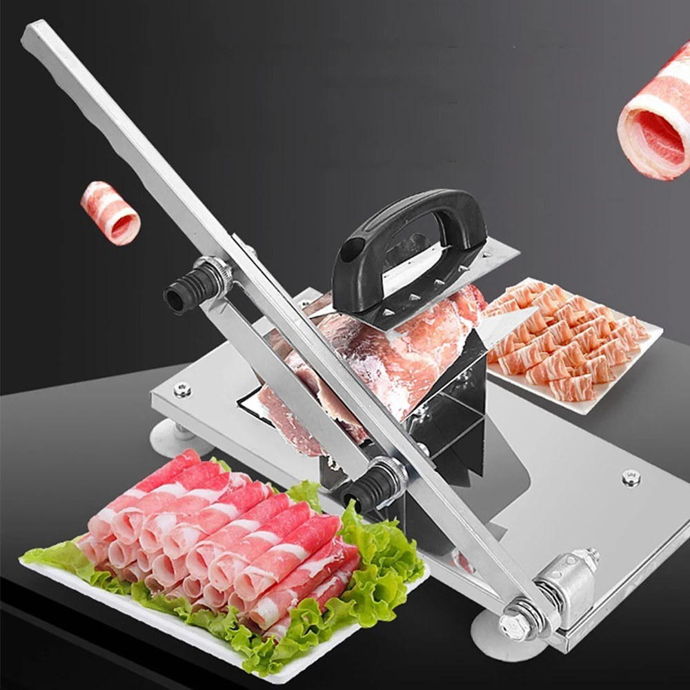 

Manual Frozen Meat Slicer Upgraded Stainless Steel Beef Cutter Mutton Roll Food Potato Slicing Machine BBQ Kitchen Appliances