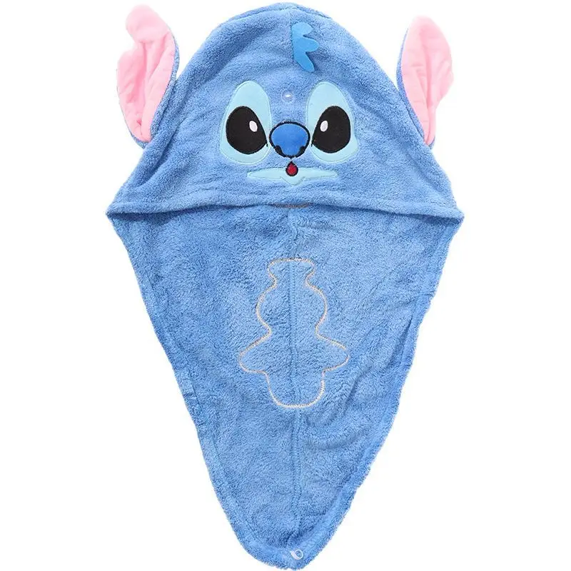 

Disney Lilo and Stitch Hair Towel Cartoon Anime Figures Quick Dry Hat Super Absorbent Cap Bath Wrap Wipe Towels Girl Women Gifts