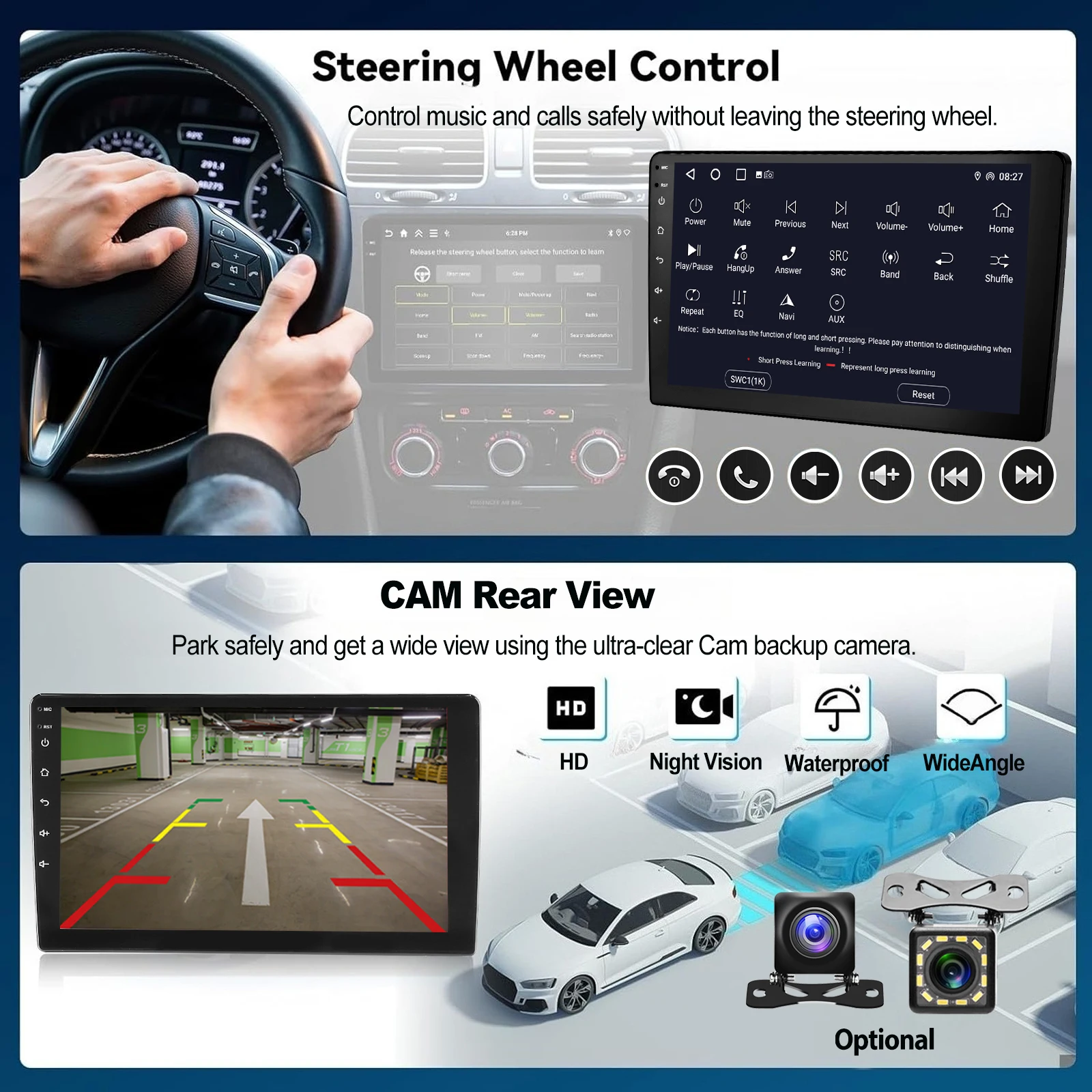 Android 15 4+64GB Radio de coche reproductor multimedia vídeo GPS para Mitsubishi Outlander 2006-2011, Peugeot 4007, Citroën C, compatible con CarPlay, Android Auto, WiFi, estéreo con cámara ESSGOO 7