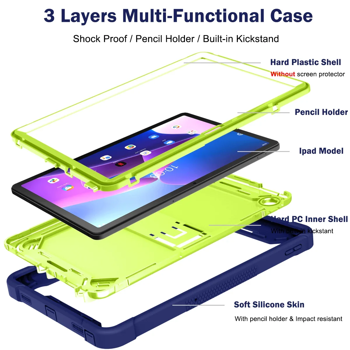 Heavy Duty Armor Stand Tablet Case Cover